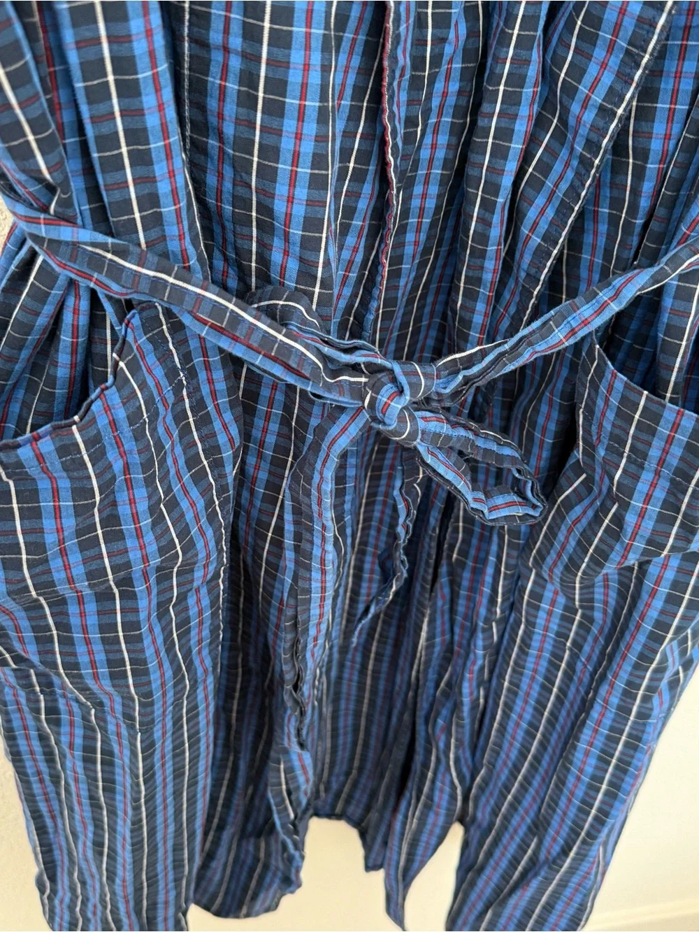 Polo Ralph Lauren Men's Classic Plaid Woven Cotton Robe L/XL Blue Lightweight